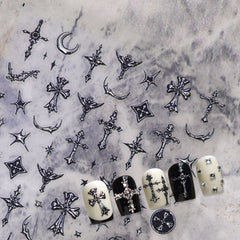 Chrome Nail Sticker - Gothic Cross