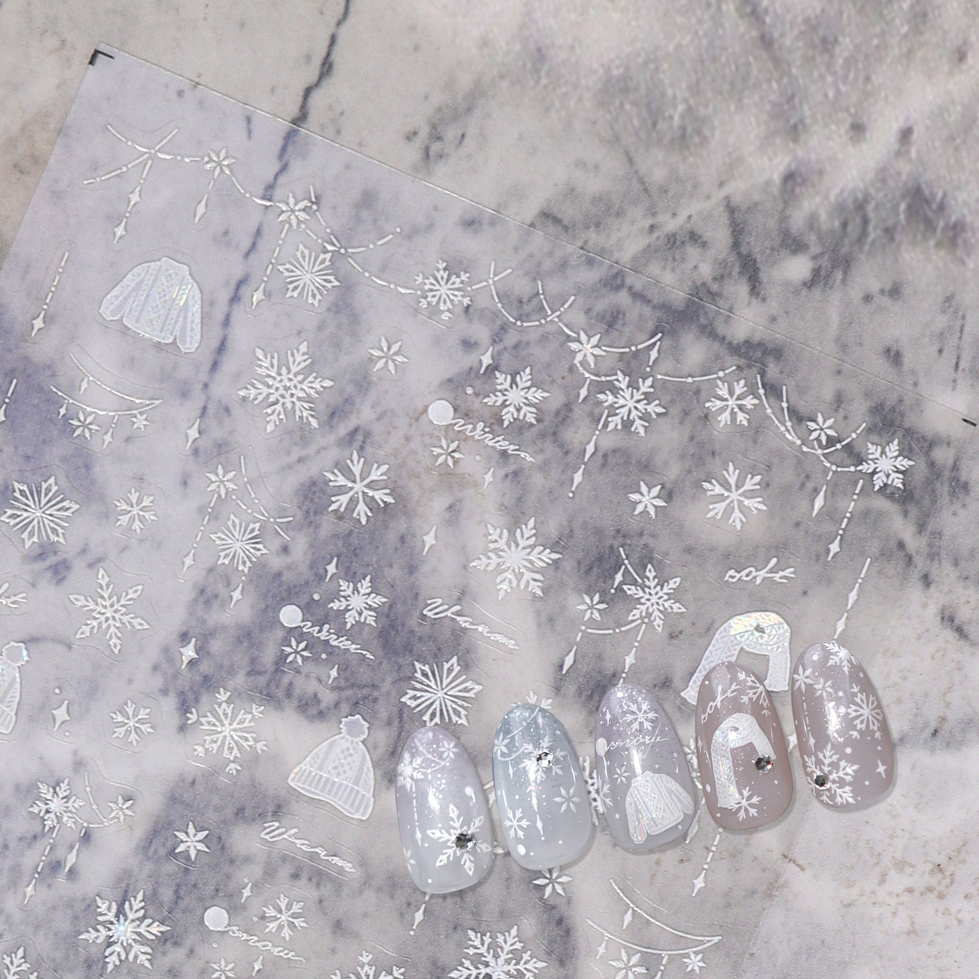 Shell Nail Sticker - Snowflake Sweater