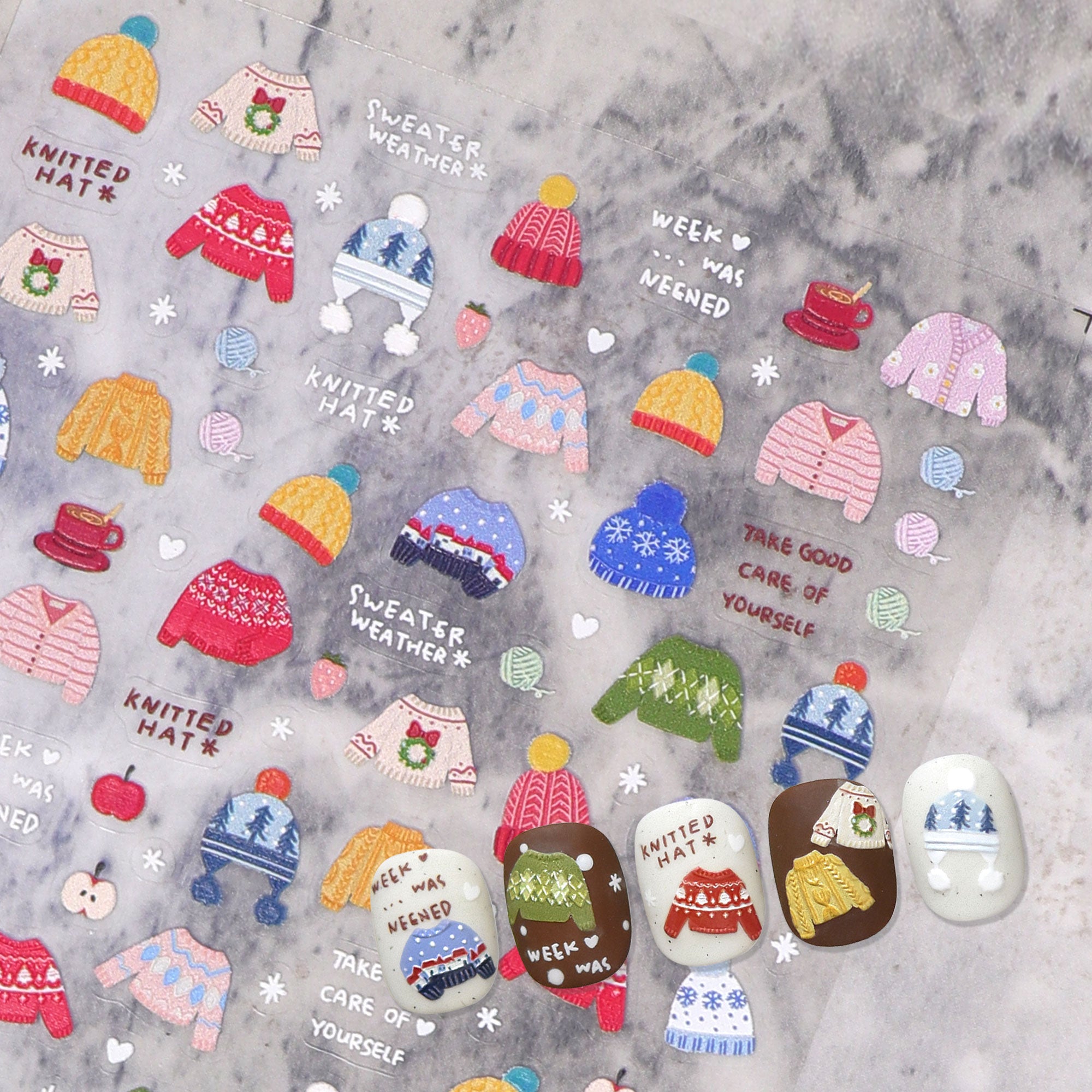 5D Nail Sticker - Cute Sweater