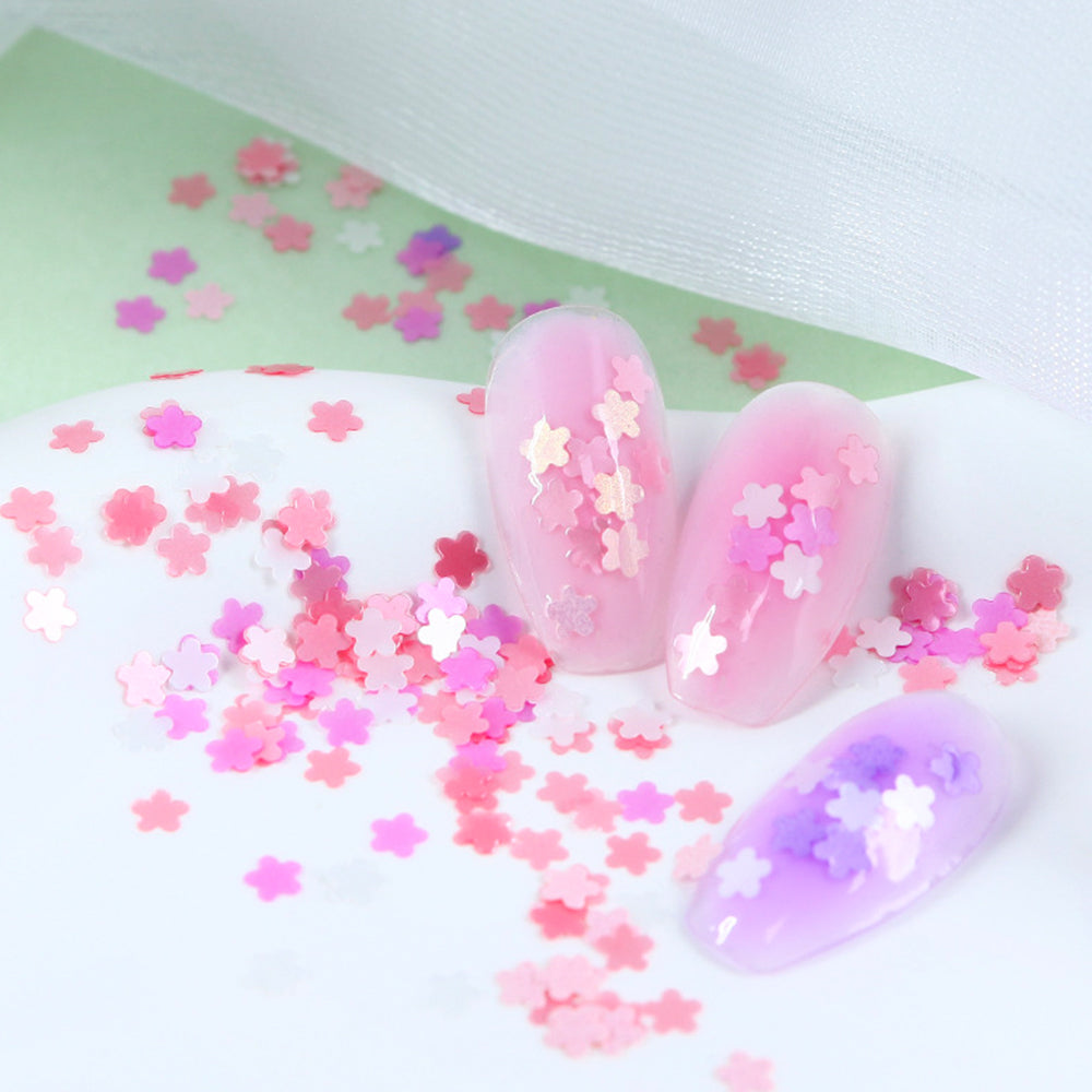 Pastel Flower Nail Glitters - 6 Grids