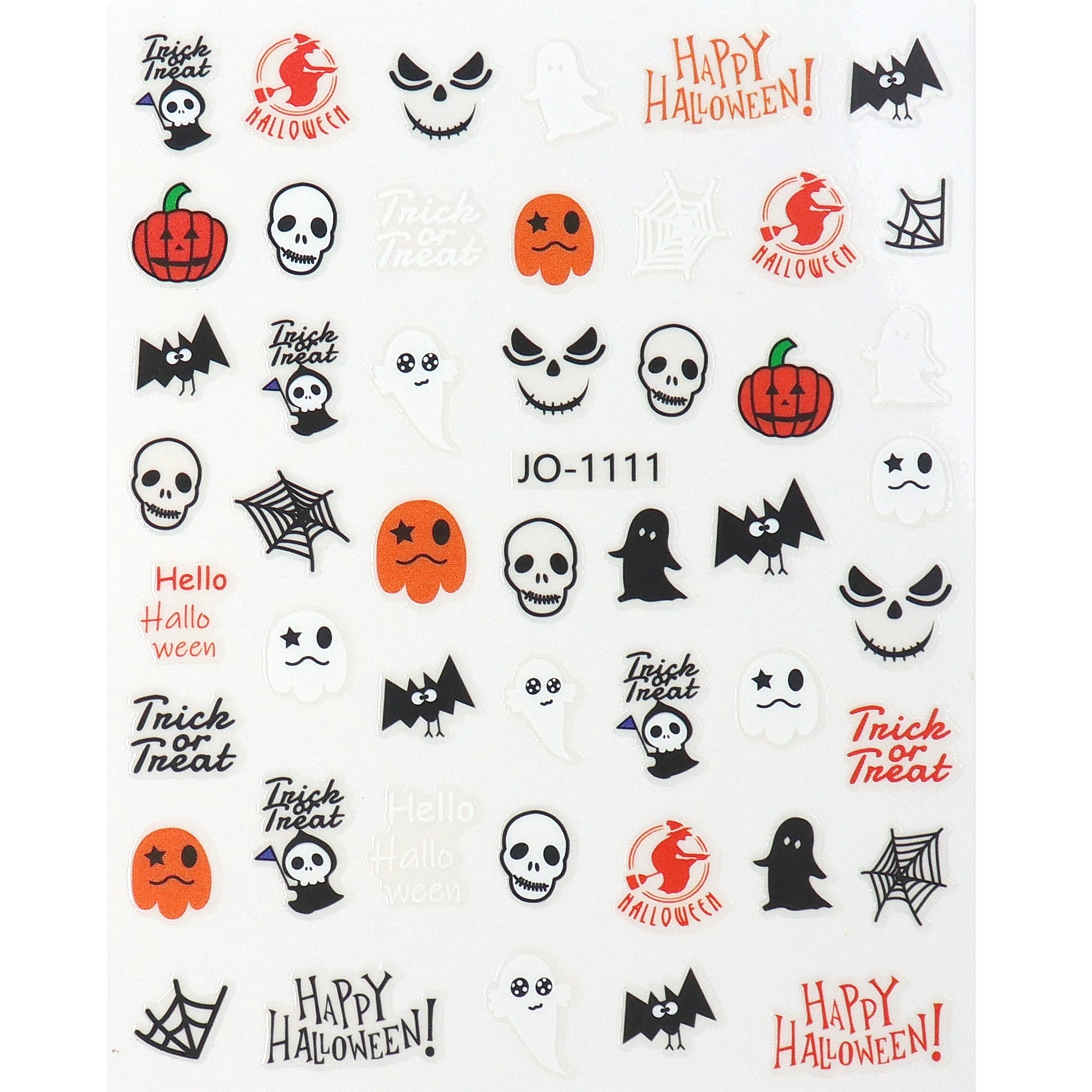 Nail Sticker - Halloween Pumpkin & Skeleton