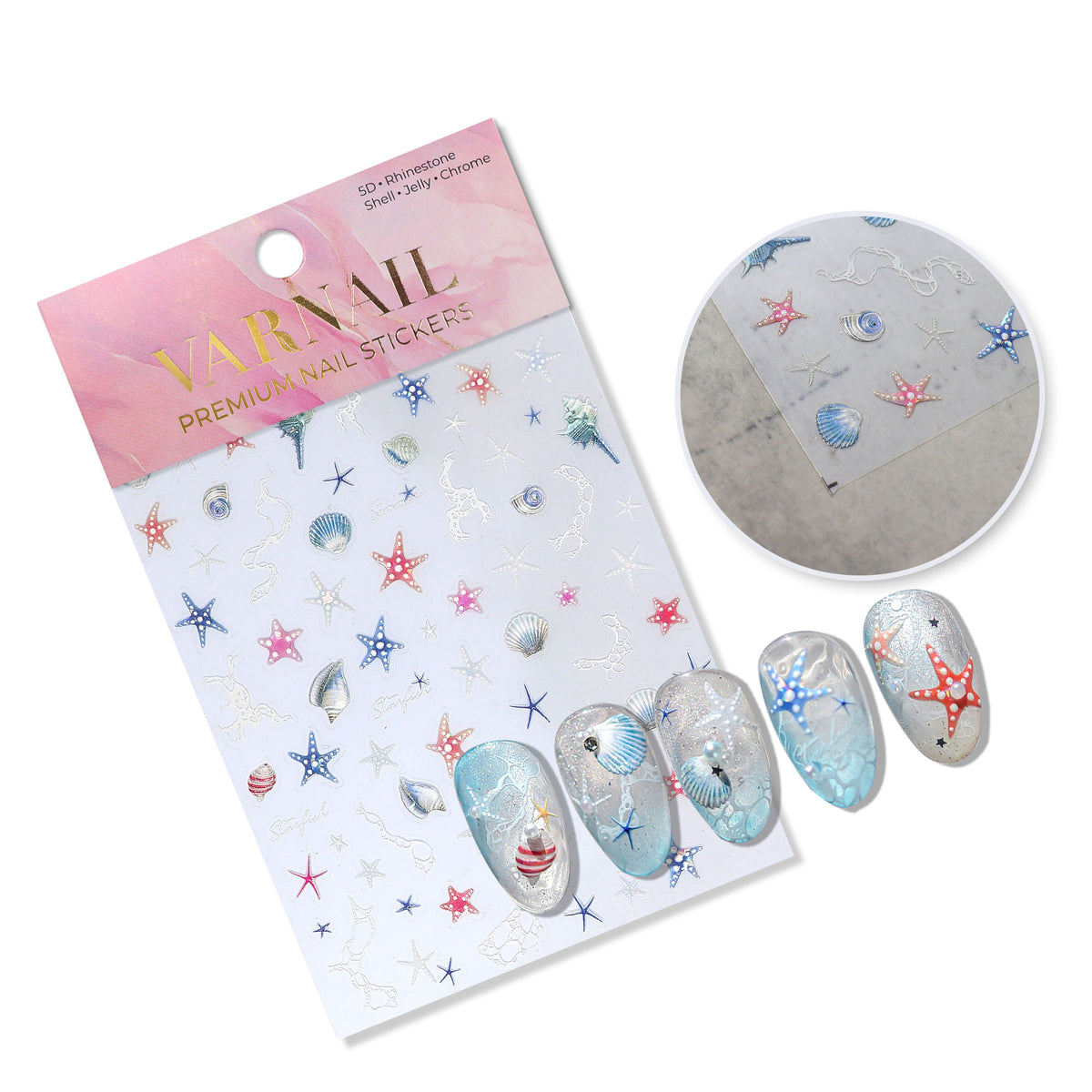 Shell Nail Sticker - Starfish and Seashells