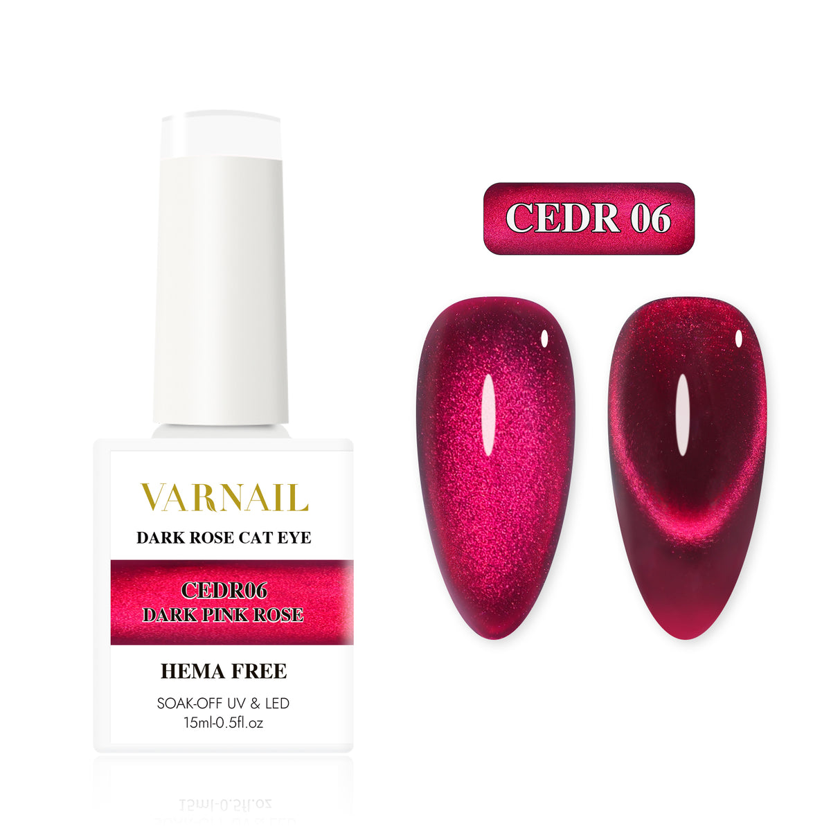 Dark Rose Cat Eye (Hema-Free) - CEDR06 Dark Pink Rose