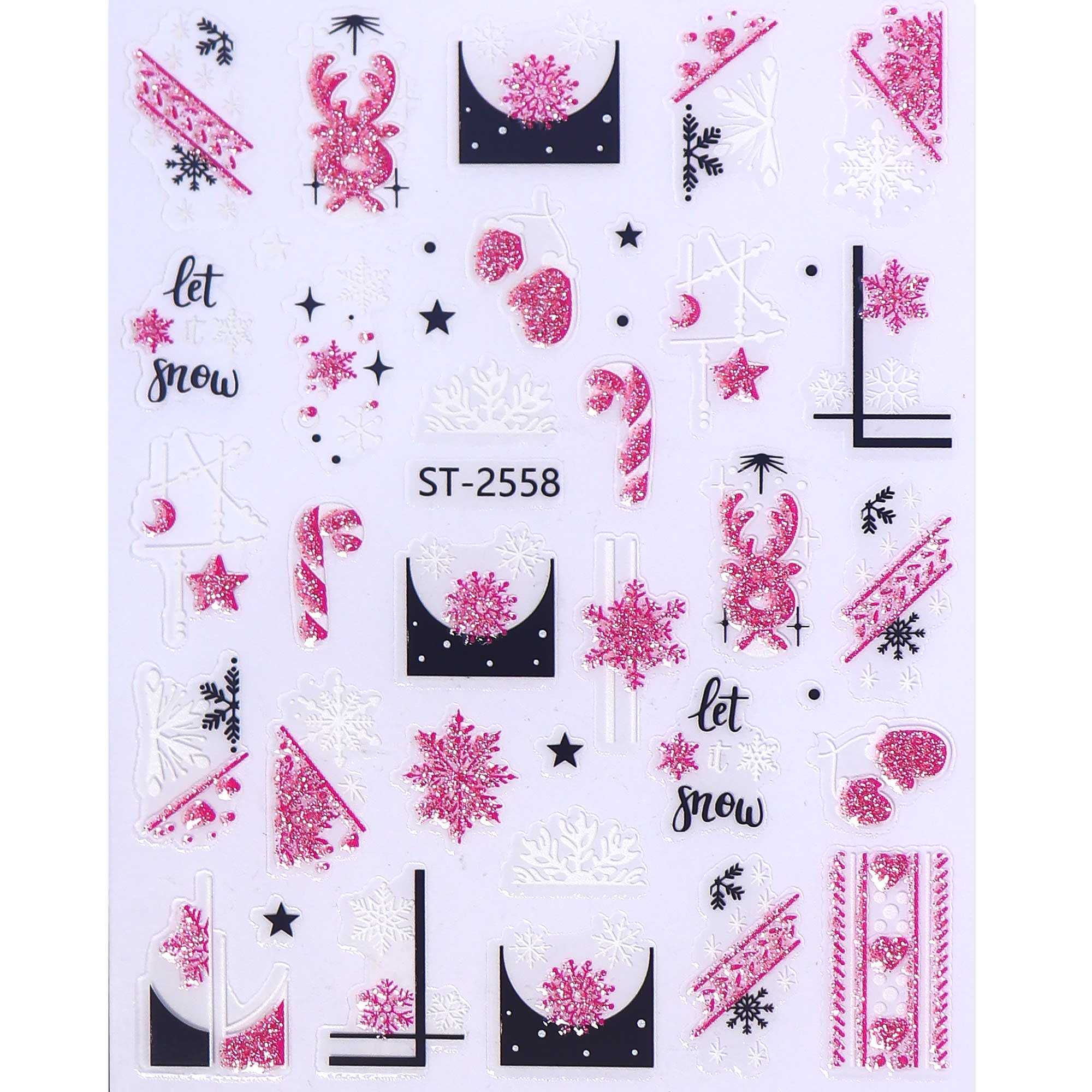 Nail Stickers - Pink Christmas