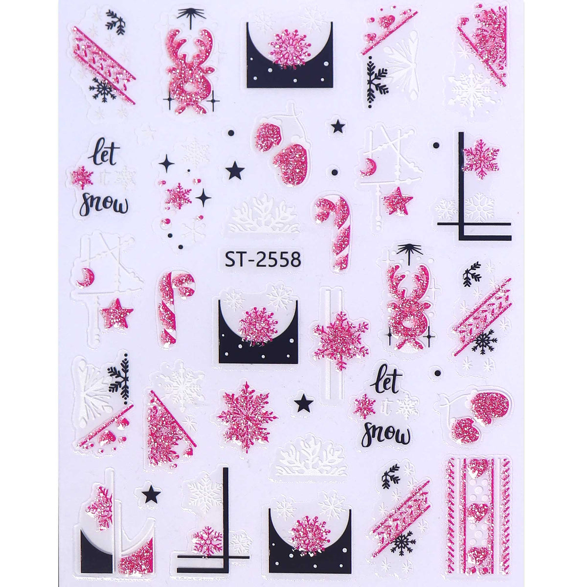 Nail Stickers - Pink Christmas