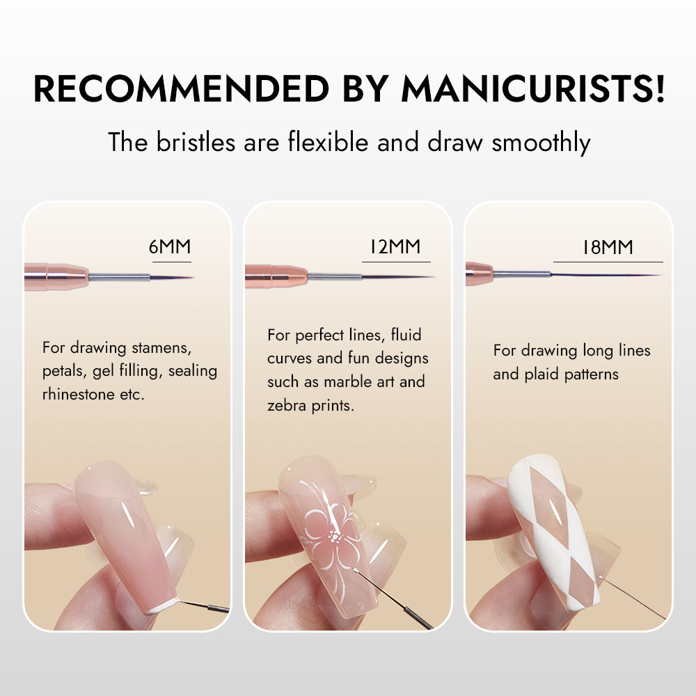 NEW! Liner Nail Brush Set (Peach)