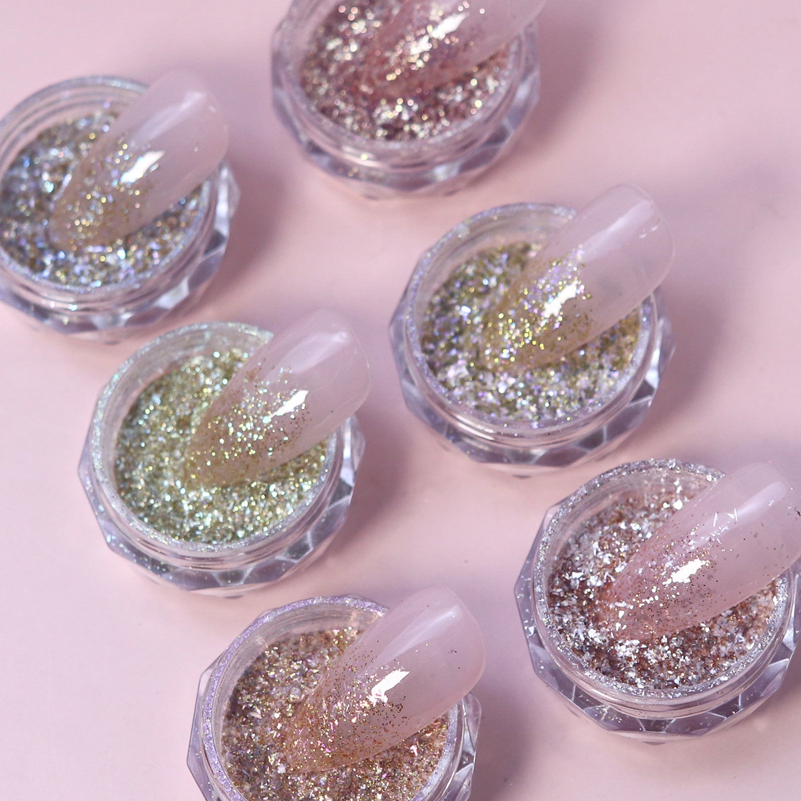 Aurora Nail Foil Flakes Set (Fine）