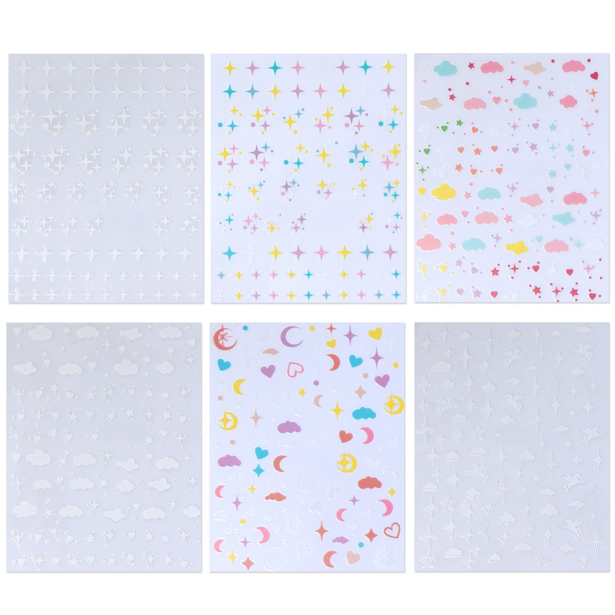Nail Sticker - Rainbow Star Sky Cloud
