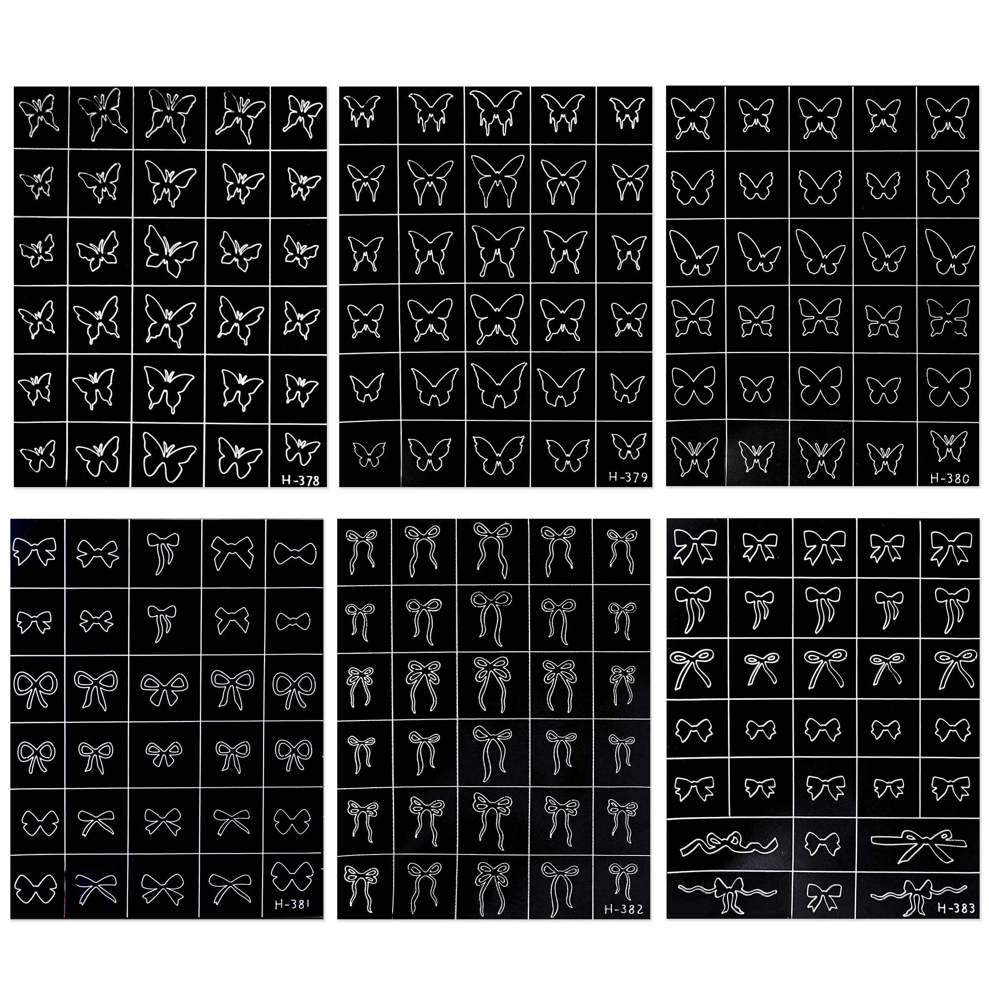 Nail Stickers - Butterfly Bowknot Hollow Stencil