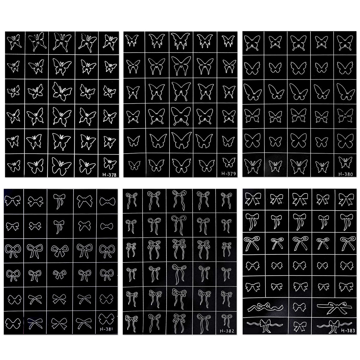 Nail Stickers - Butterfly Bowknot Hollow Stencil