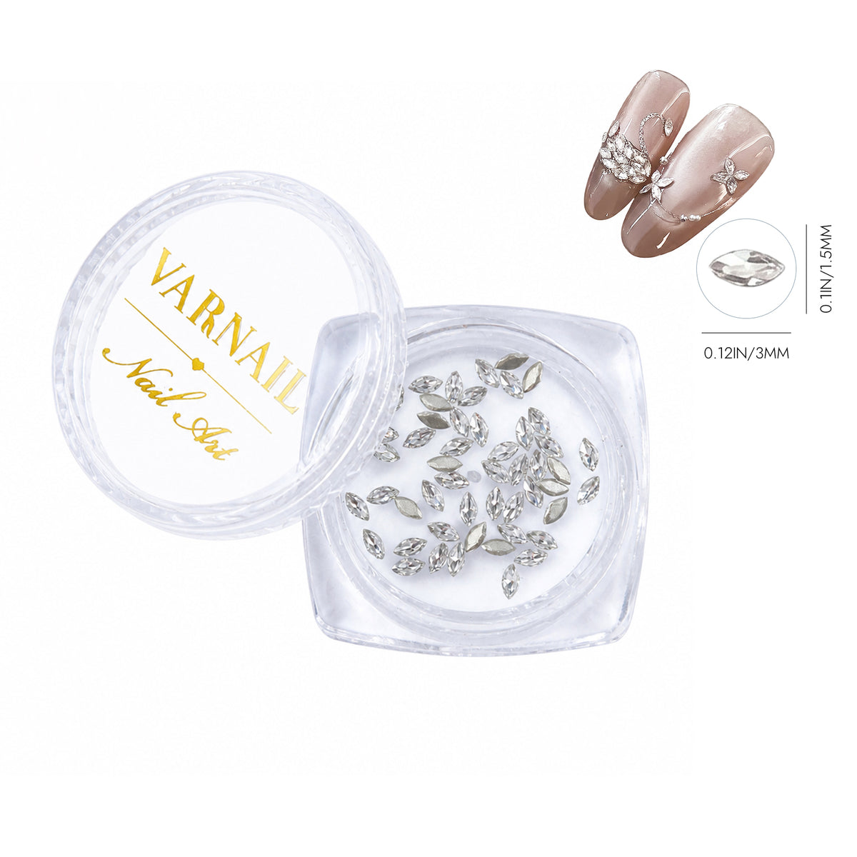 Mini Marquise-cut Nail Rhinestone