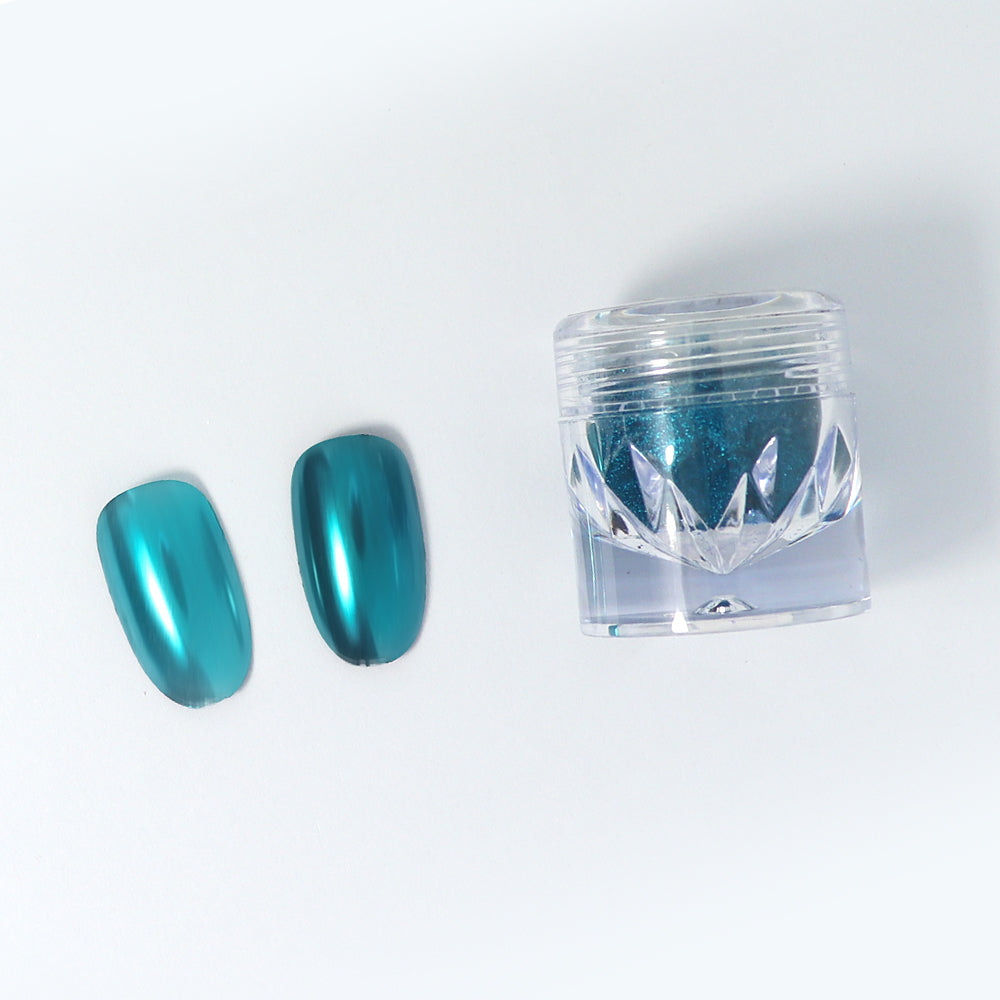 Mirror Metallic Nail Chrome Powder - VM14 Teal Blue