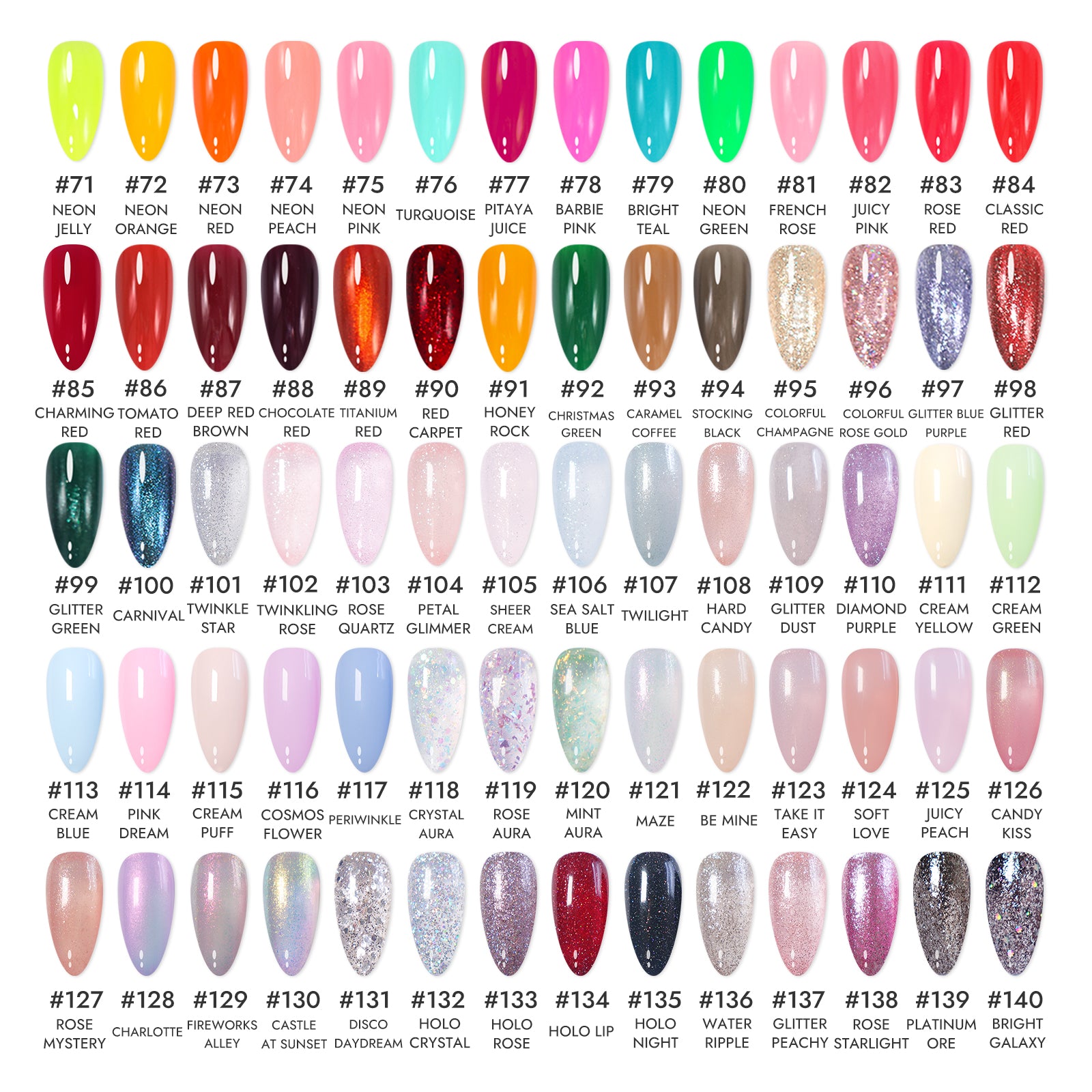 Solid Gel Polish 140 Colors - (1-140)