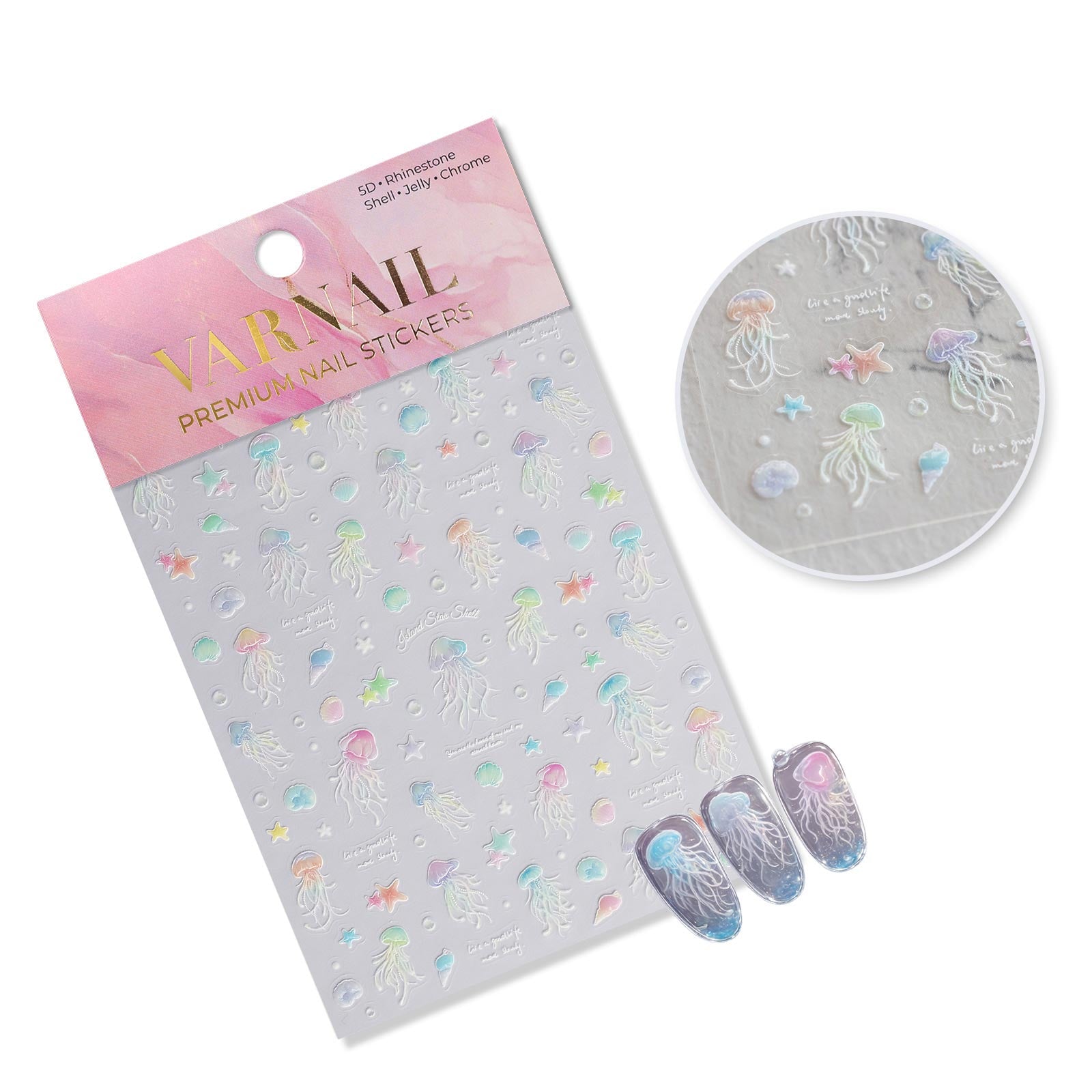 Jelly Nail Sticker - Iridescent jellyfish