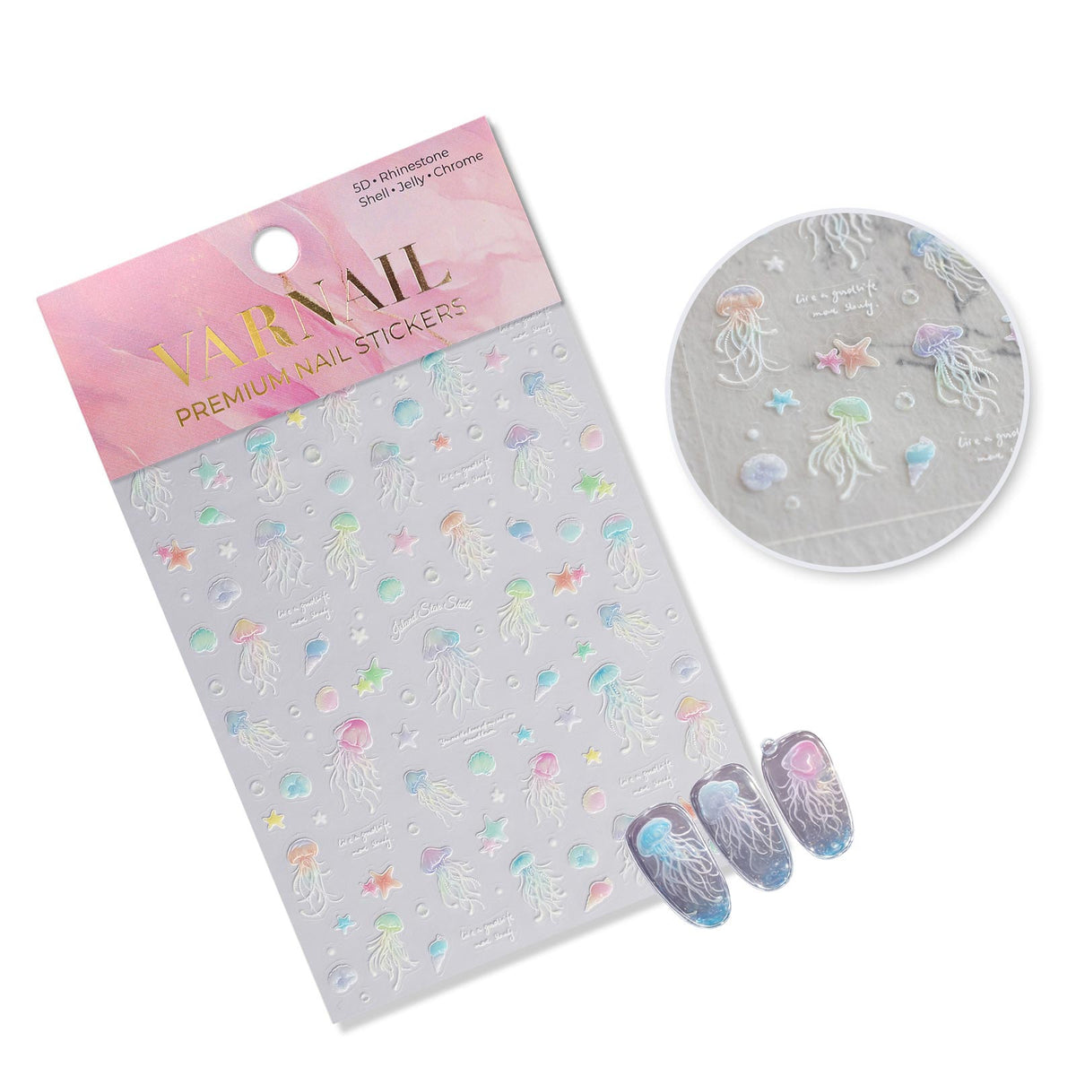 Jelly Nail Sticker - Iridescent jellyfish