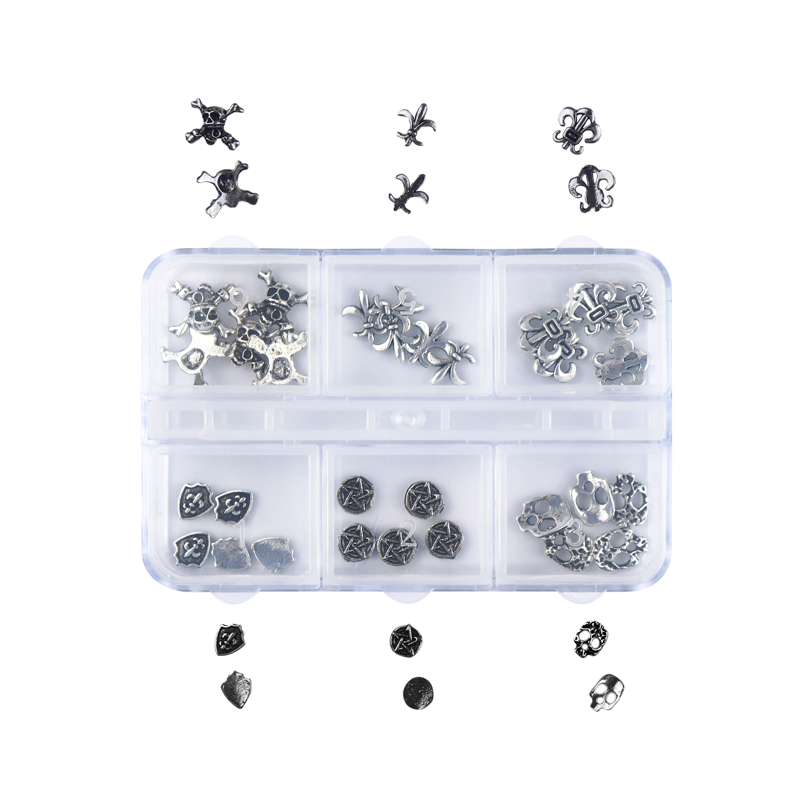 Gothic Halloween Nail Charms - 6 Grids