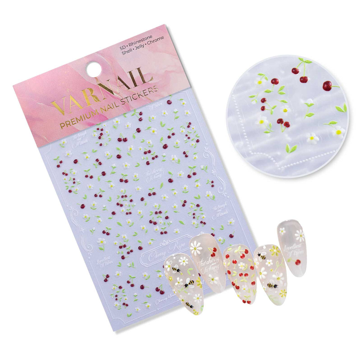Jelly Nail Sticker - Tiny Cherry