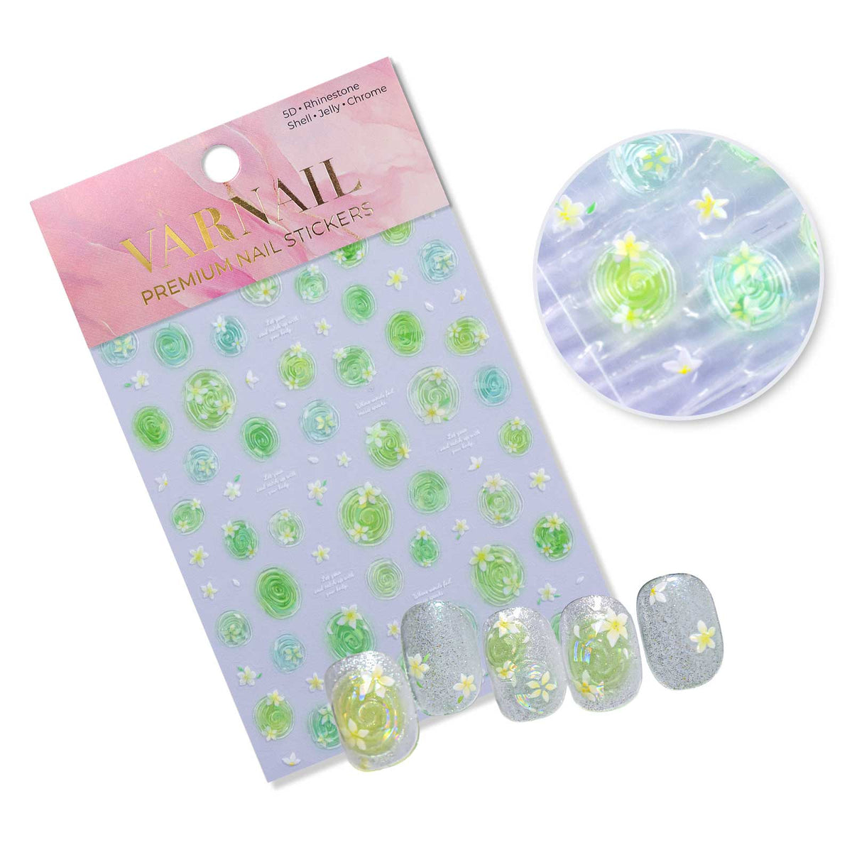 Jelly Nail Sticker - Flowers in Water
