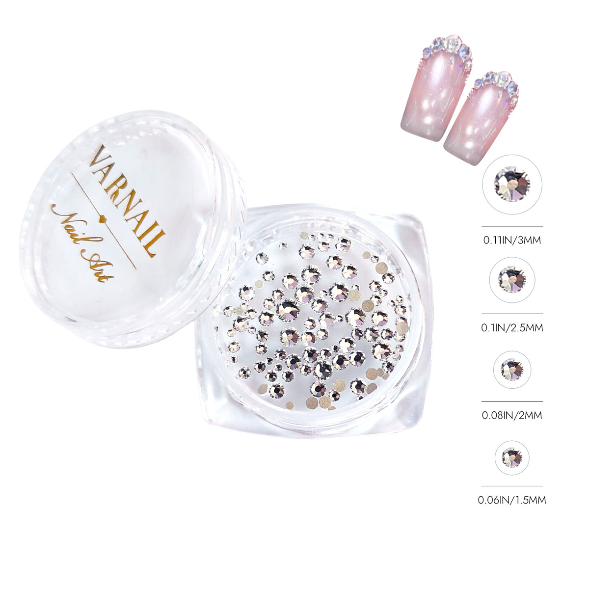 33 Facets Round Flatback Nail Rhinestone