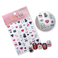 Jelly Nail Sticker - Sweet Black & White