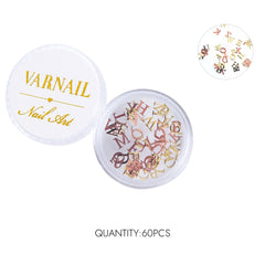 Metallic Letter Nail Charms