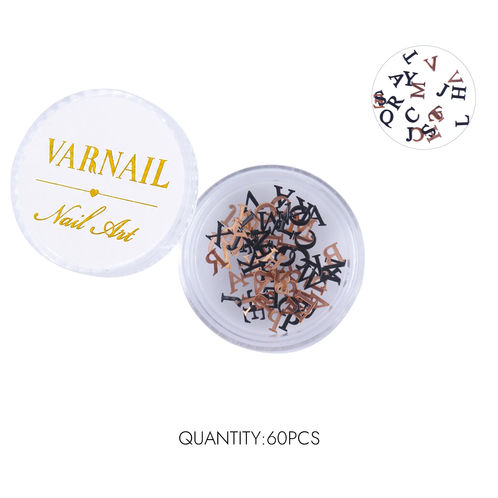 Metallic Letter Nail Charms