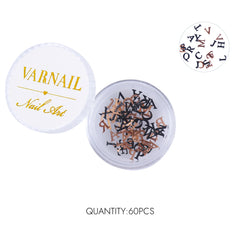 Metallic Letter Nail Charms