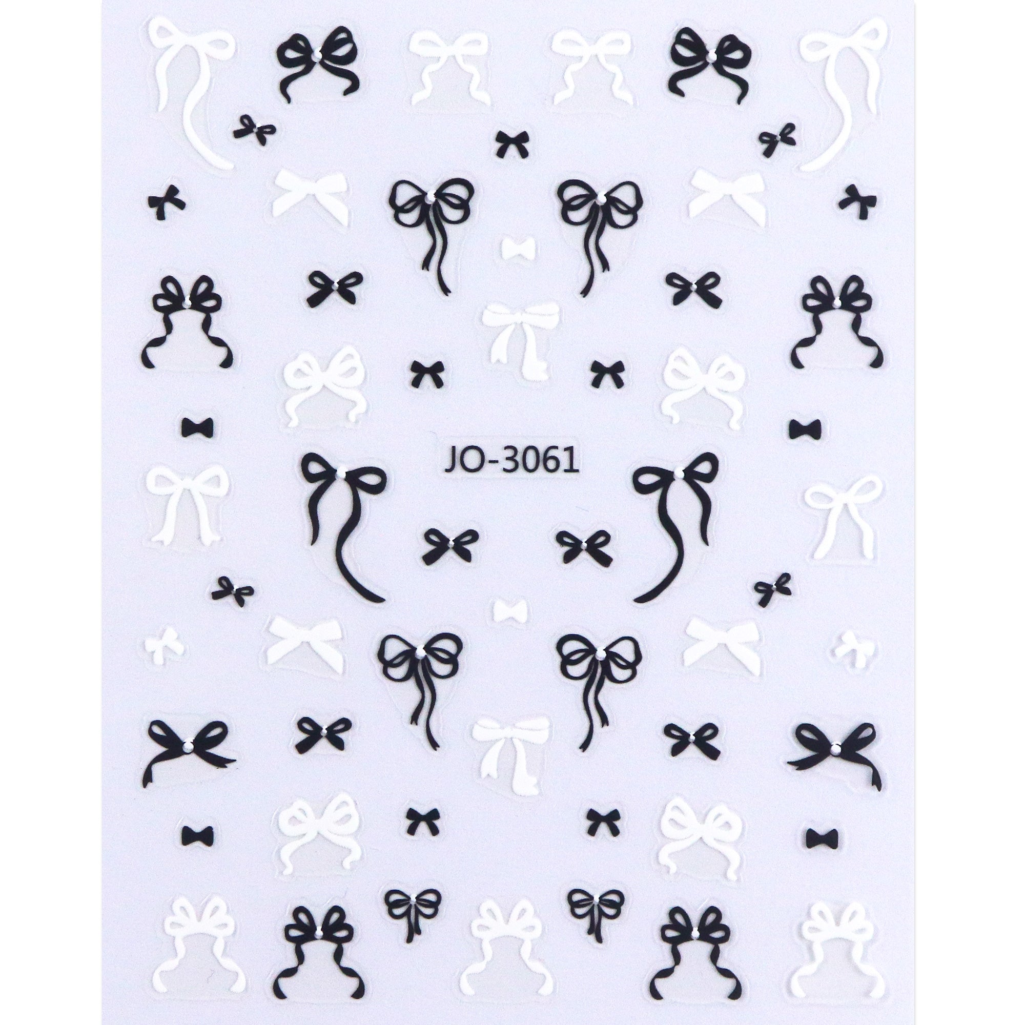 Nail Sticker - Black & White Bowknot