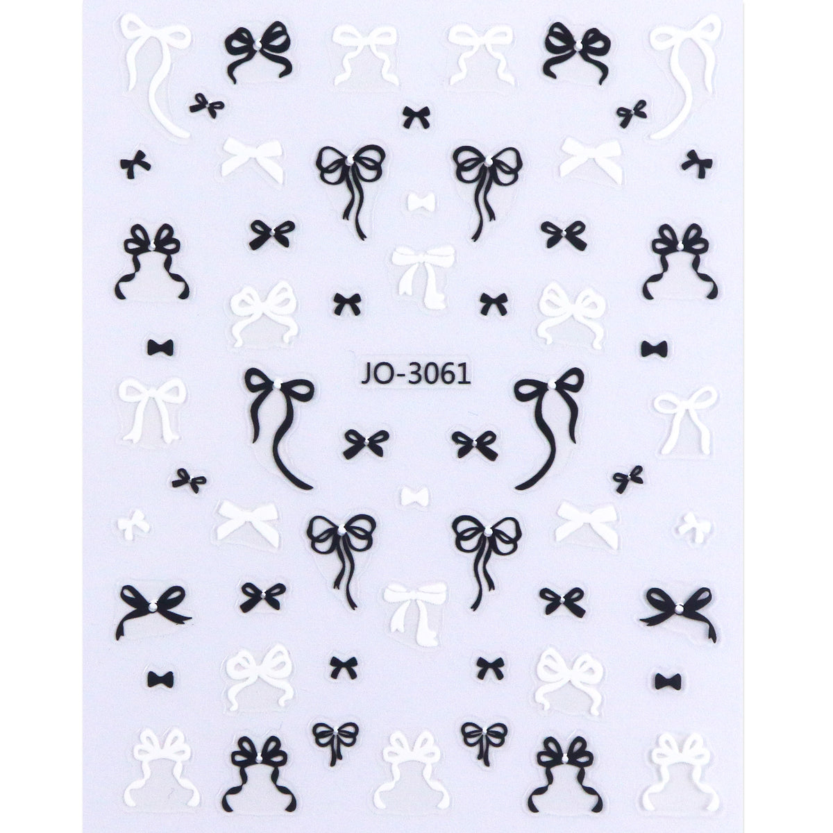 Nail Sticker - Black & White Bowknot