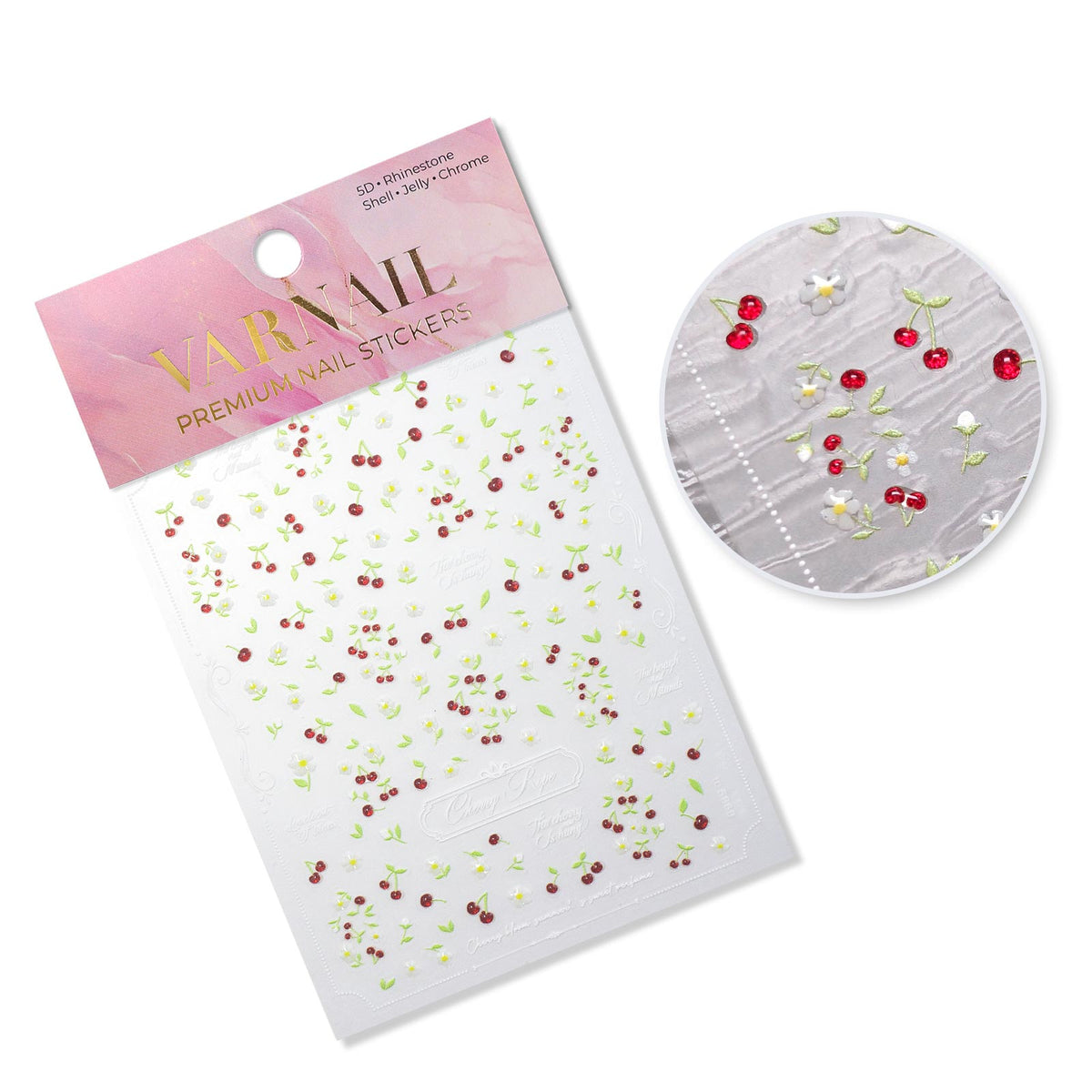 Jelly Nail Sticker - Tiny Cherry