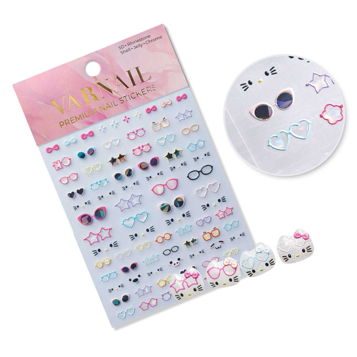 5D Nail Sticker - Versatile Sunglasses & Kitty