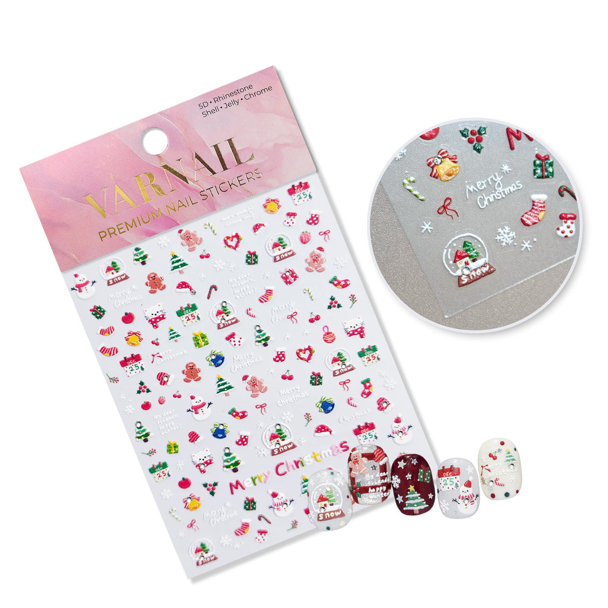 Rhinestone Nail Sticker - Cute Mini Christmas