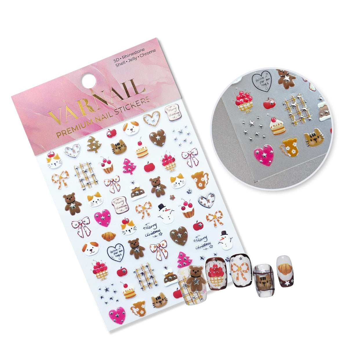 Jelly Nail Sticker - Brown Christmas