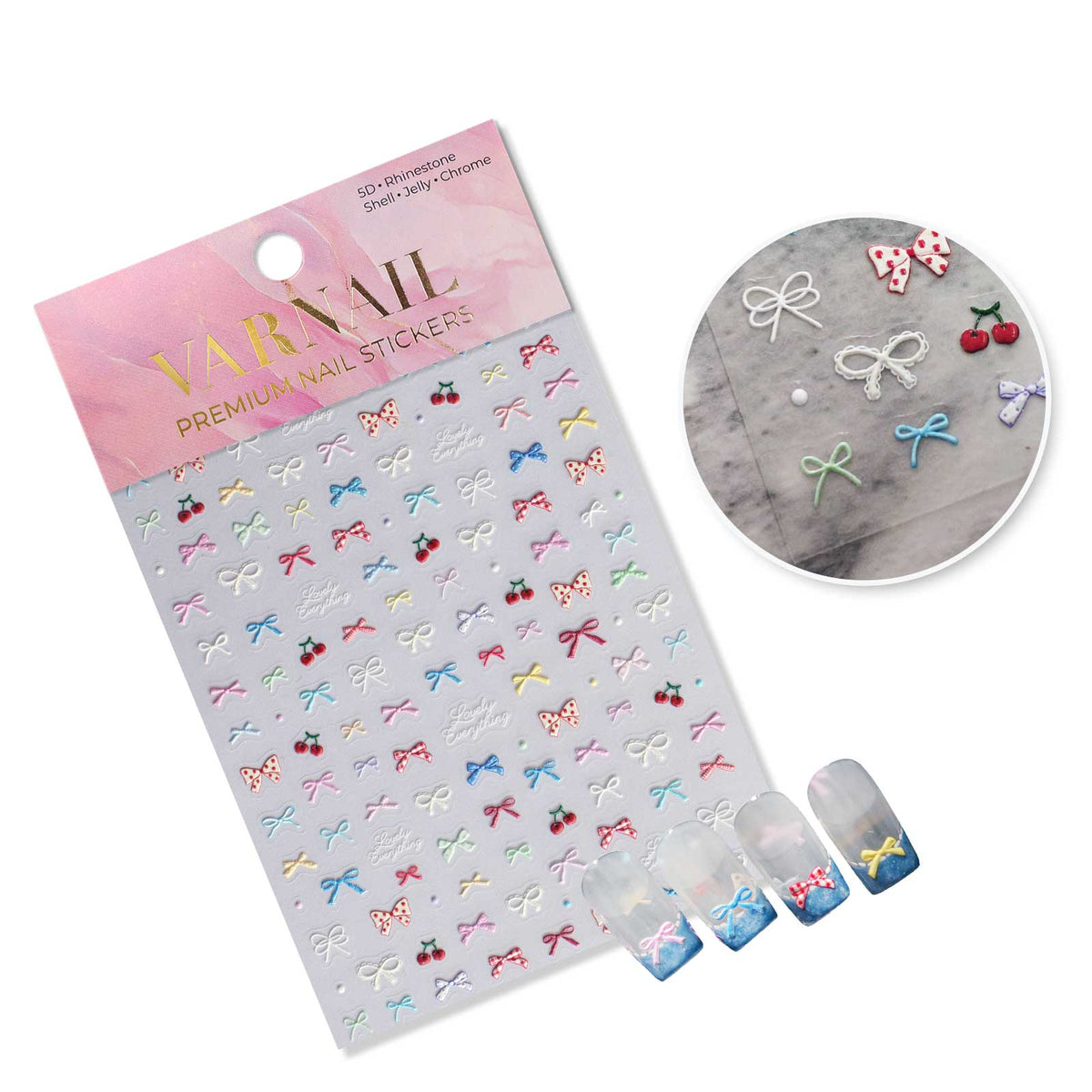 5D Nail Sticker - Tiny Ribbon Bow