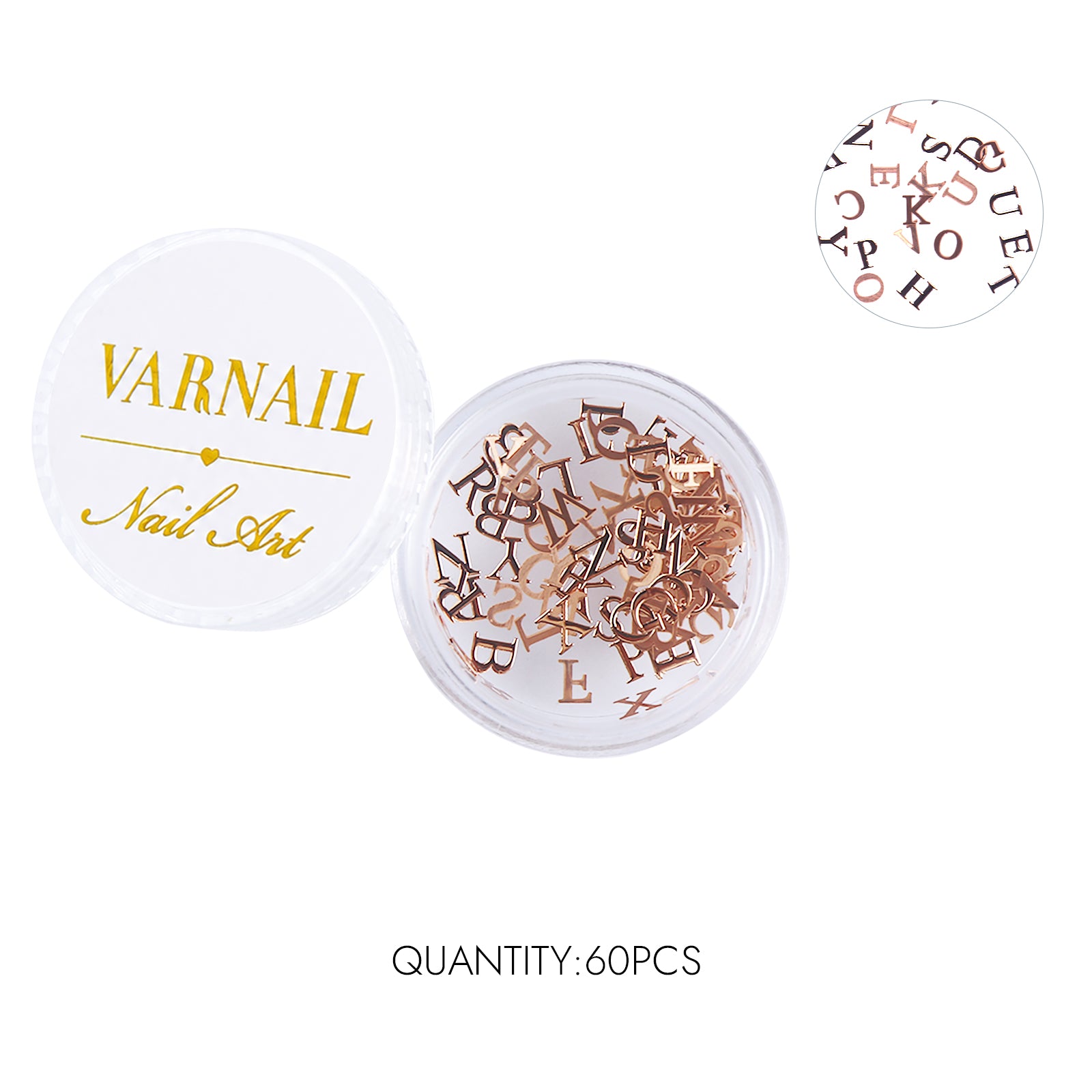 Metallic Letter Nail Charms
