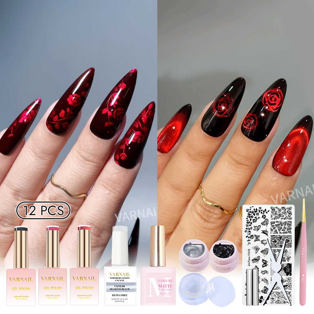 Trendy Nail Design Kit - No.26 Red Rose