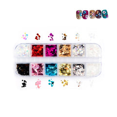 Colorful Metallic Round Sequins - 12 Grids