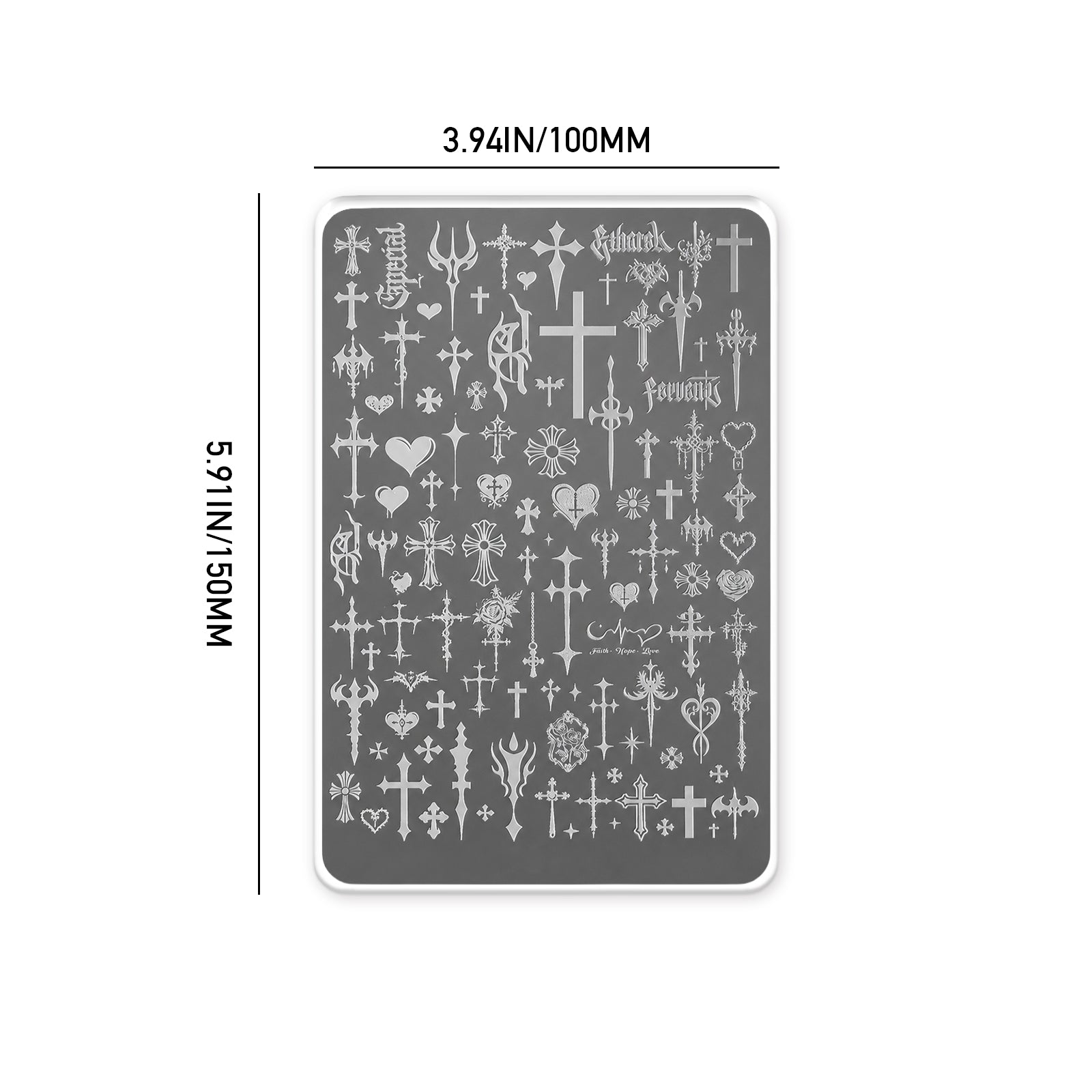 Nail Stamping Plate - Goth Cross
