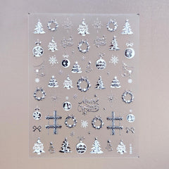 Chrome Nail Sticker - Silver Holiday