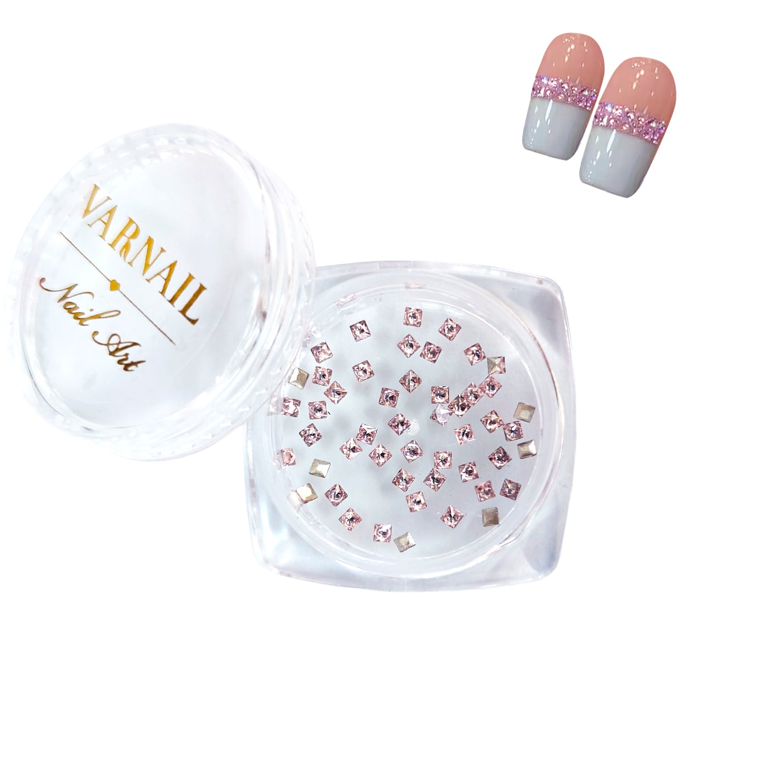 Princess-Cut Square Nail Rhinestone