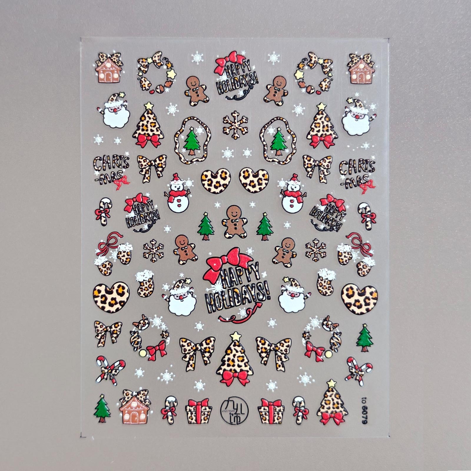 5D Nail Sticker - Christmas & Leopard Print