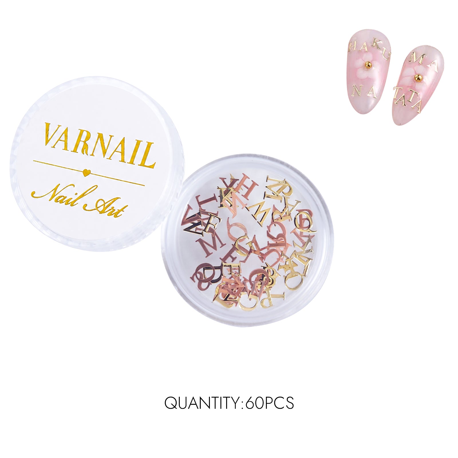 Metallic Letter Nail Charms