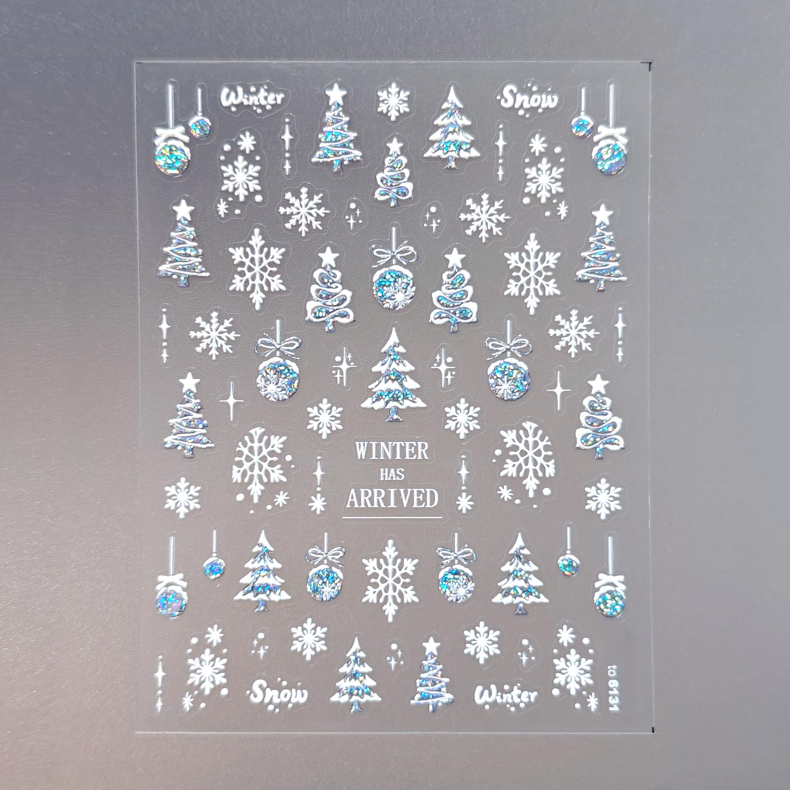 Chrome Nail Sticker - Holo Snowflake Ball
