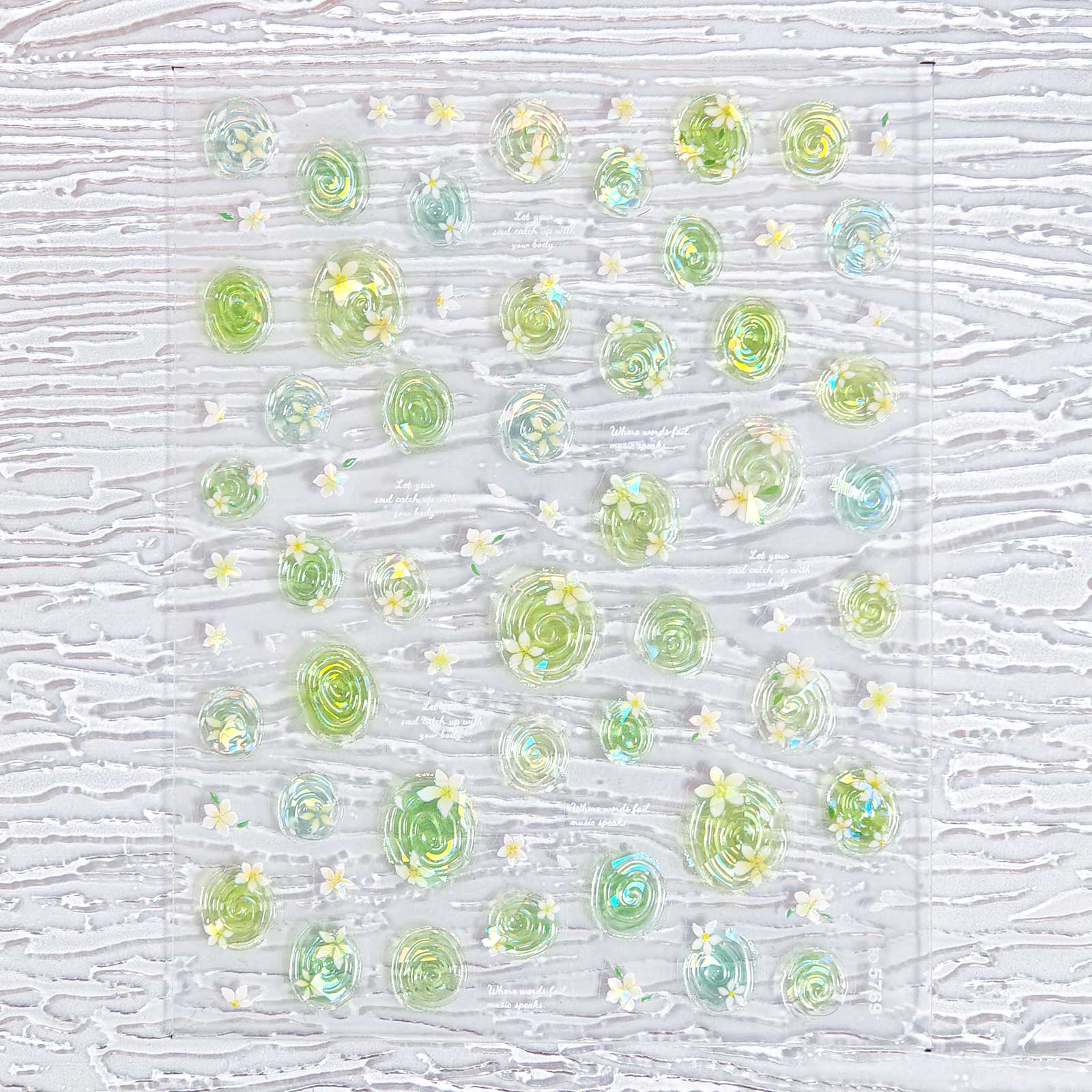 Jelly Nail Sticker - Flowers in Water