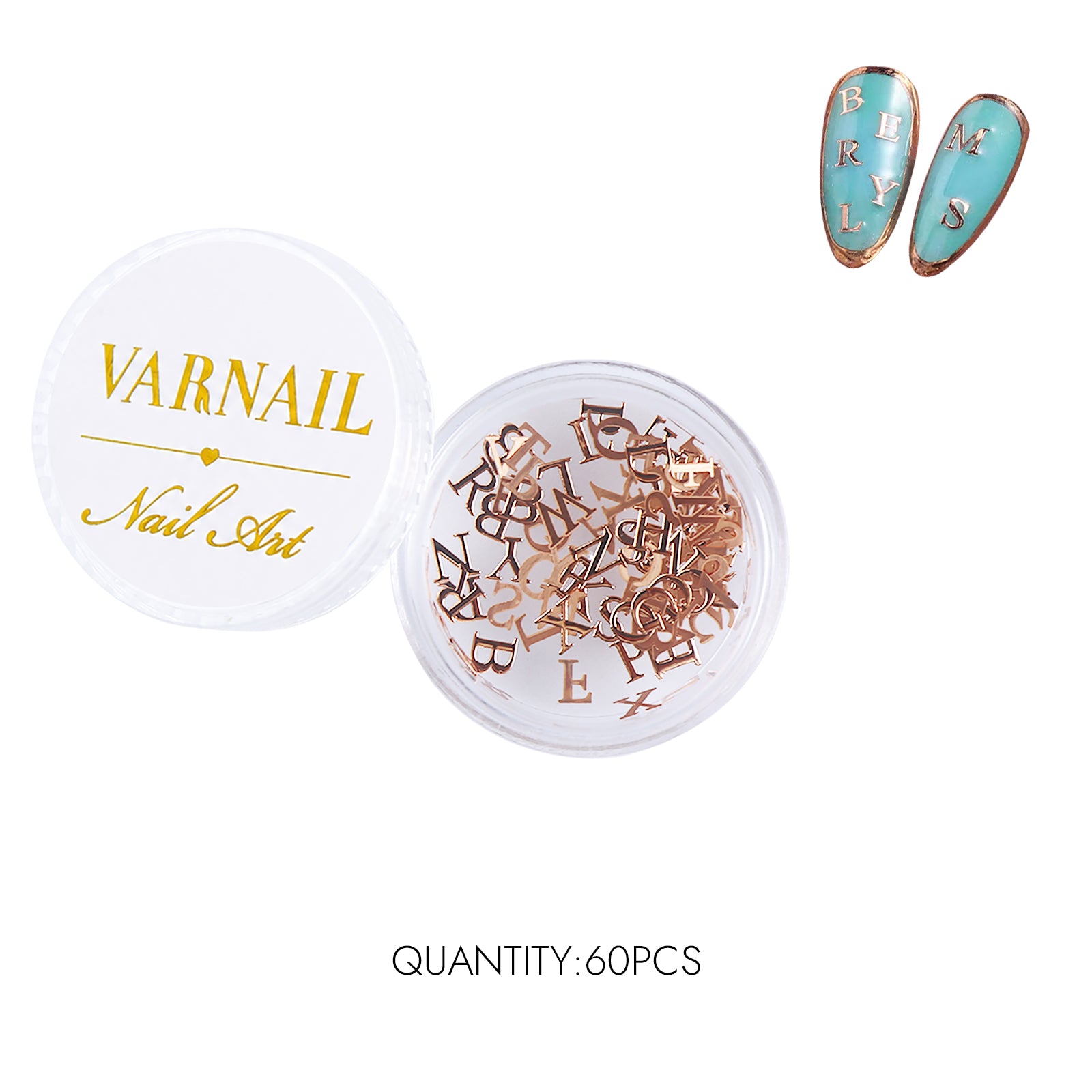 Metallic Letter Nail Charms