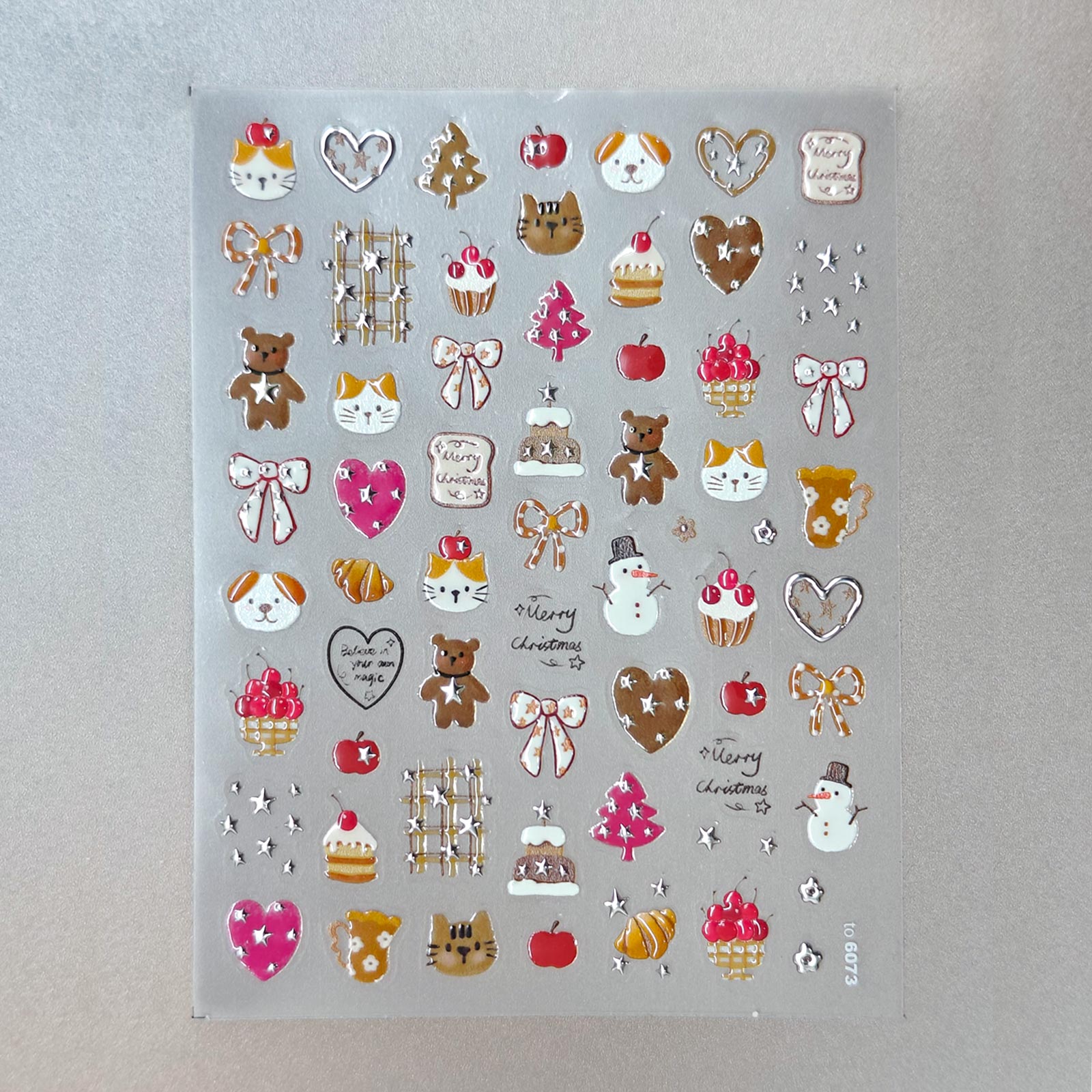 Jelly Nail Sticker - Brown Christmas