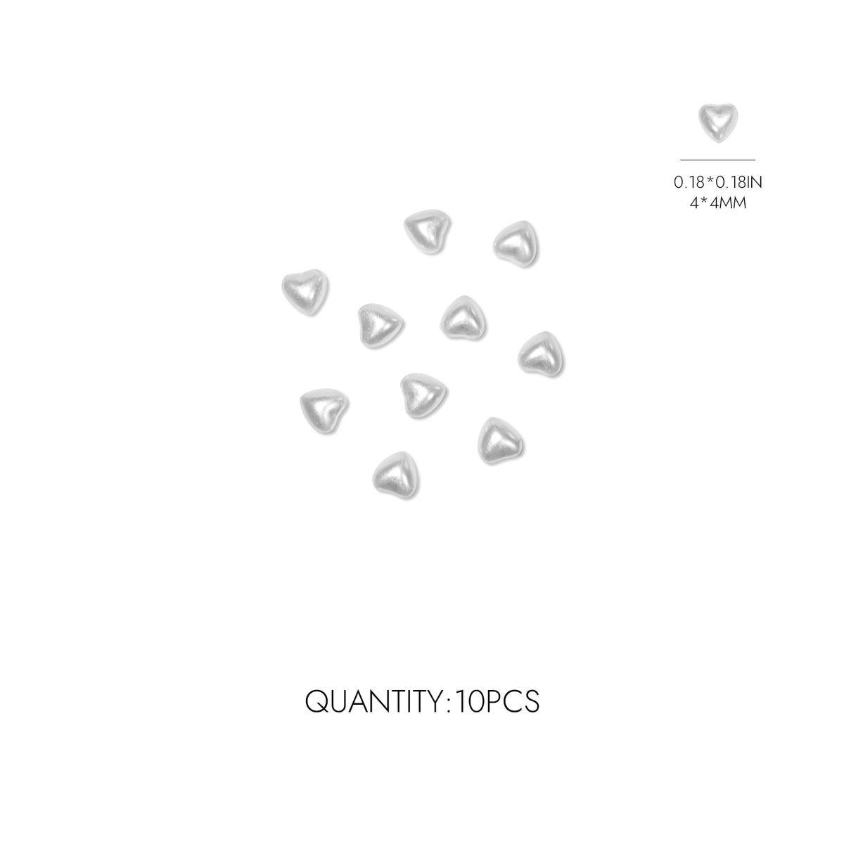 Heart Pearl Nail Charms