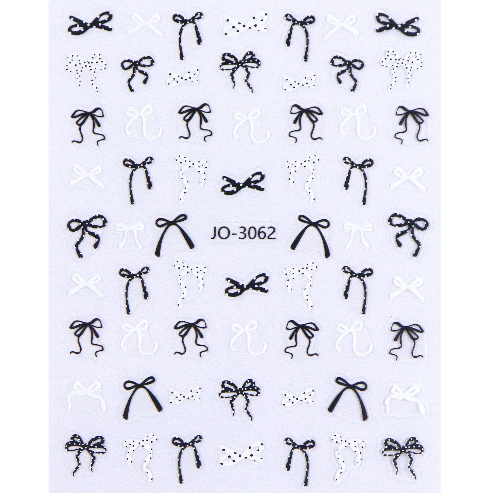Nail Sticker - Black & White Bowknot
