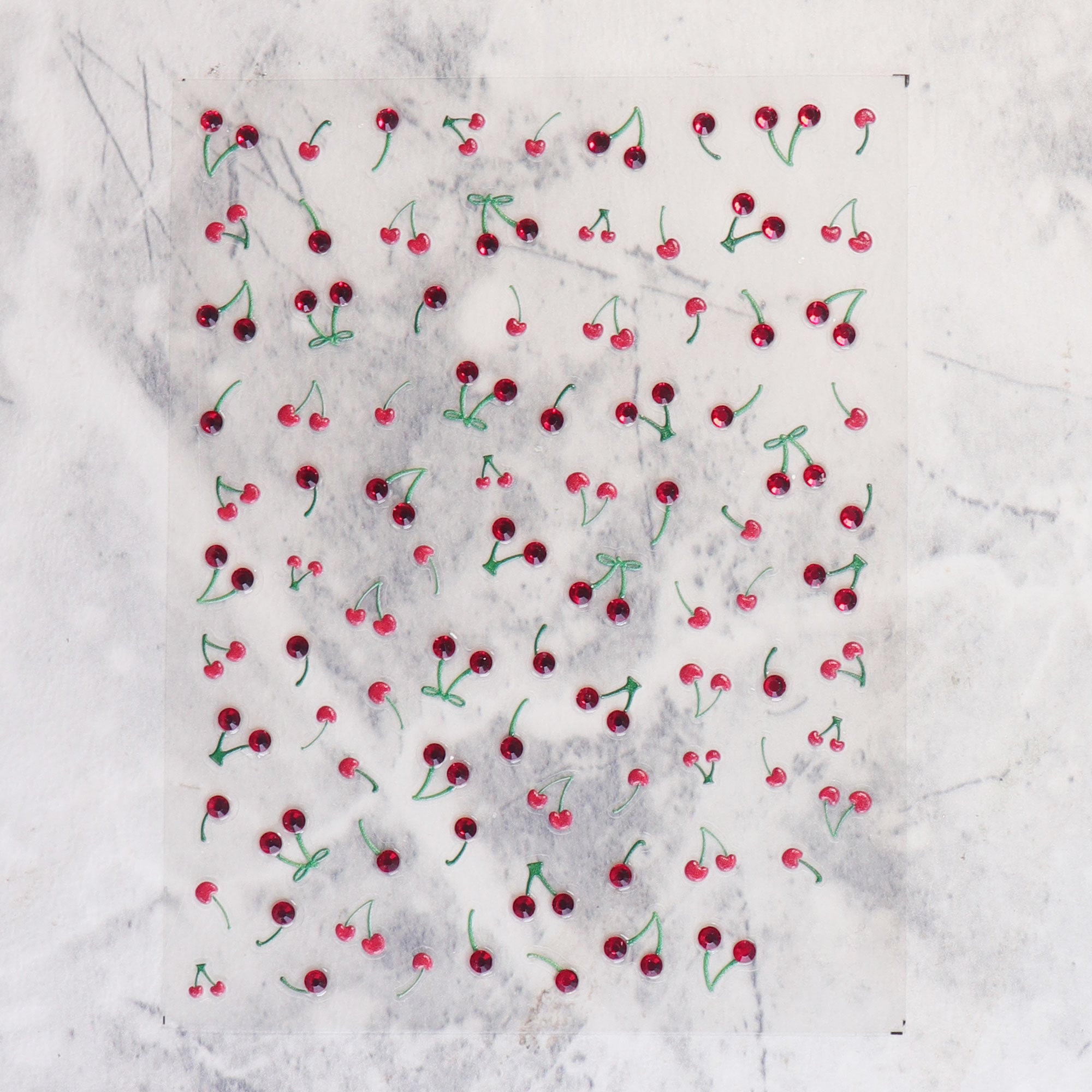 Rhinestone Nail Sticker - Red Cherry
