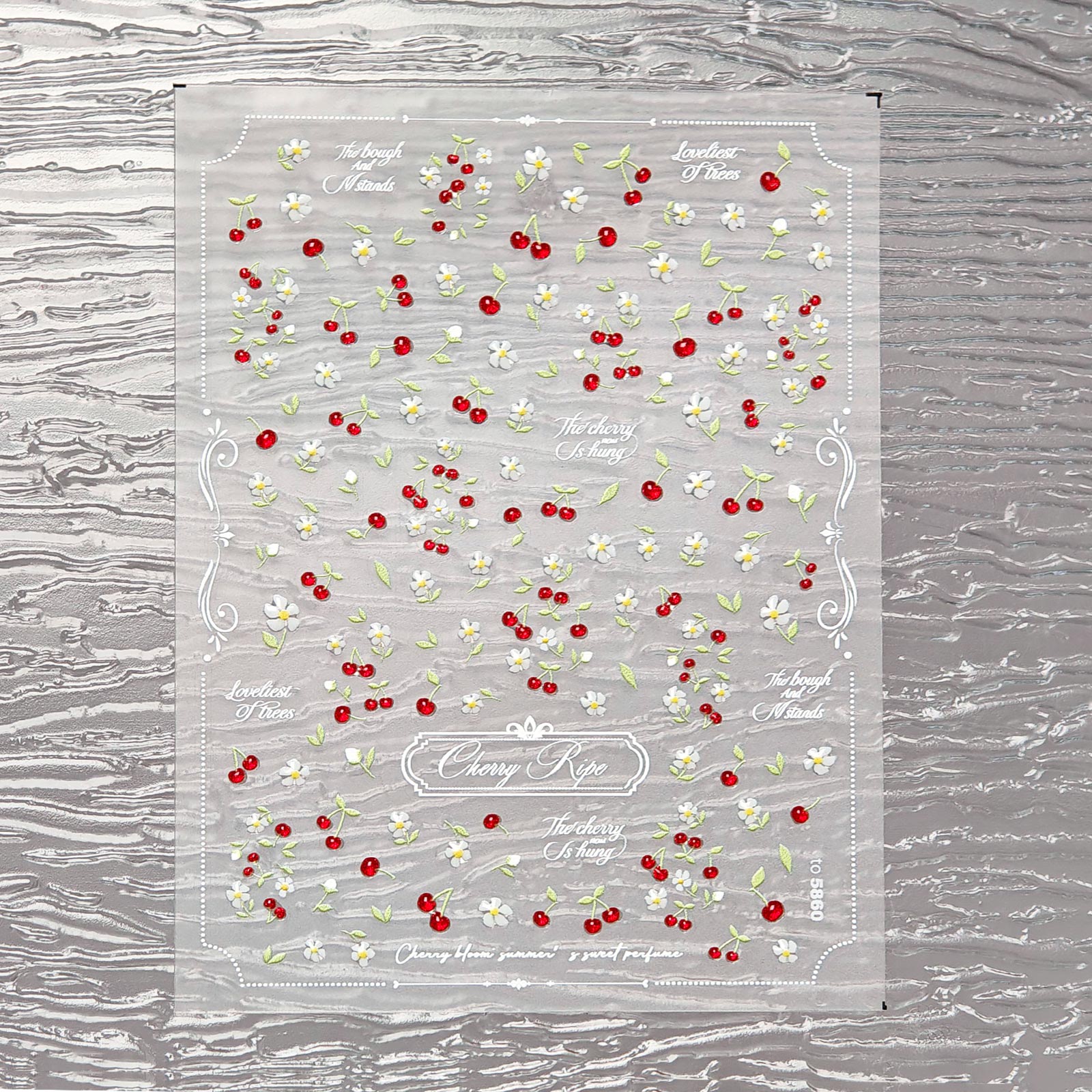 Jelly Nail Sticker - Tiny Cherry